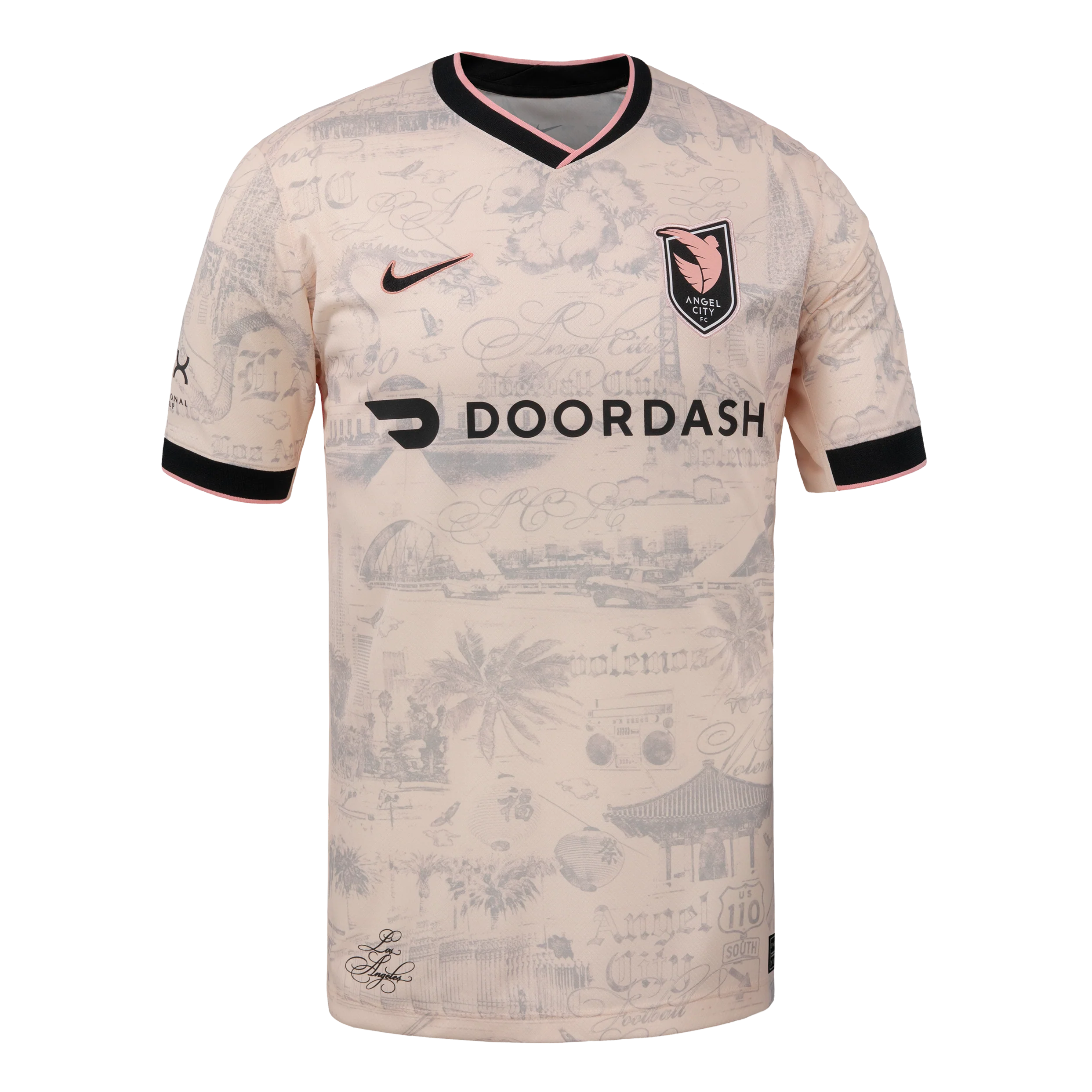 2025 Unisex Angel City FC Nike Light Pink Los Angeles Secondary Replica Customizable Jersey - Image 3