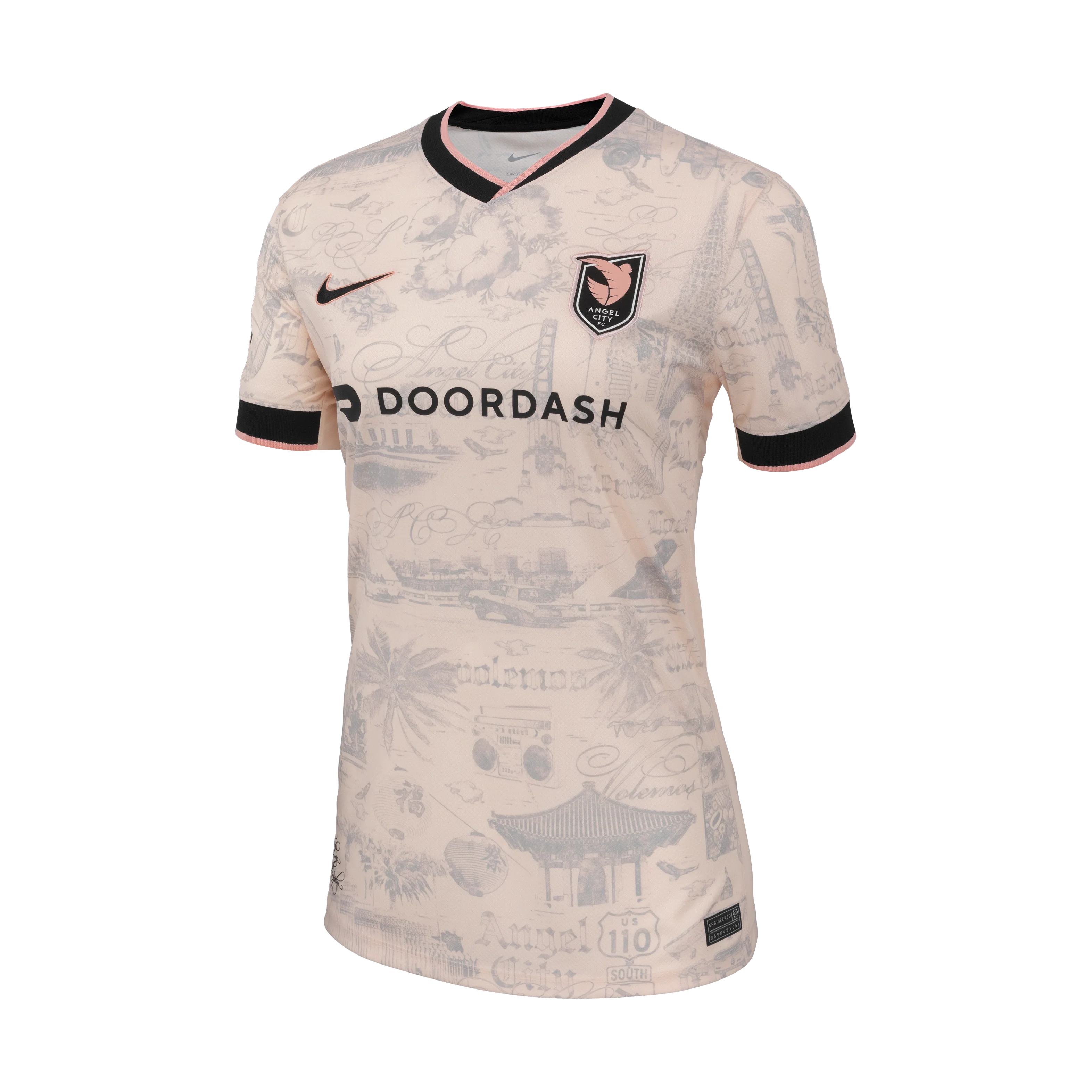 2025 Women's Angel City FC Nike Light Pink Los Angeles Secondary Replica Customizable Jersey - Image 3