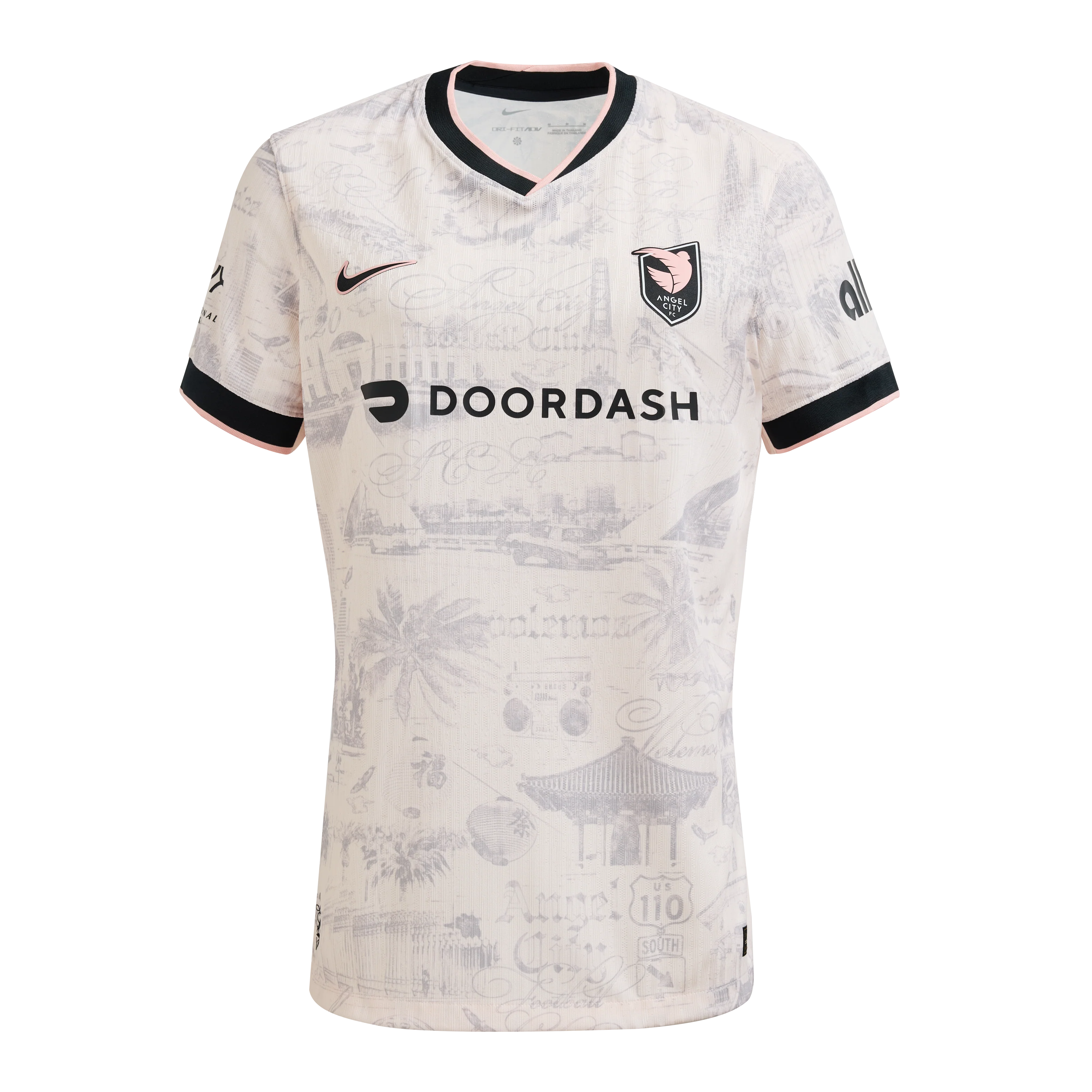 2025 Women's Angel City FC NWSL Light Pink Los Angeles Secondary Authentic Customizable Jersey