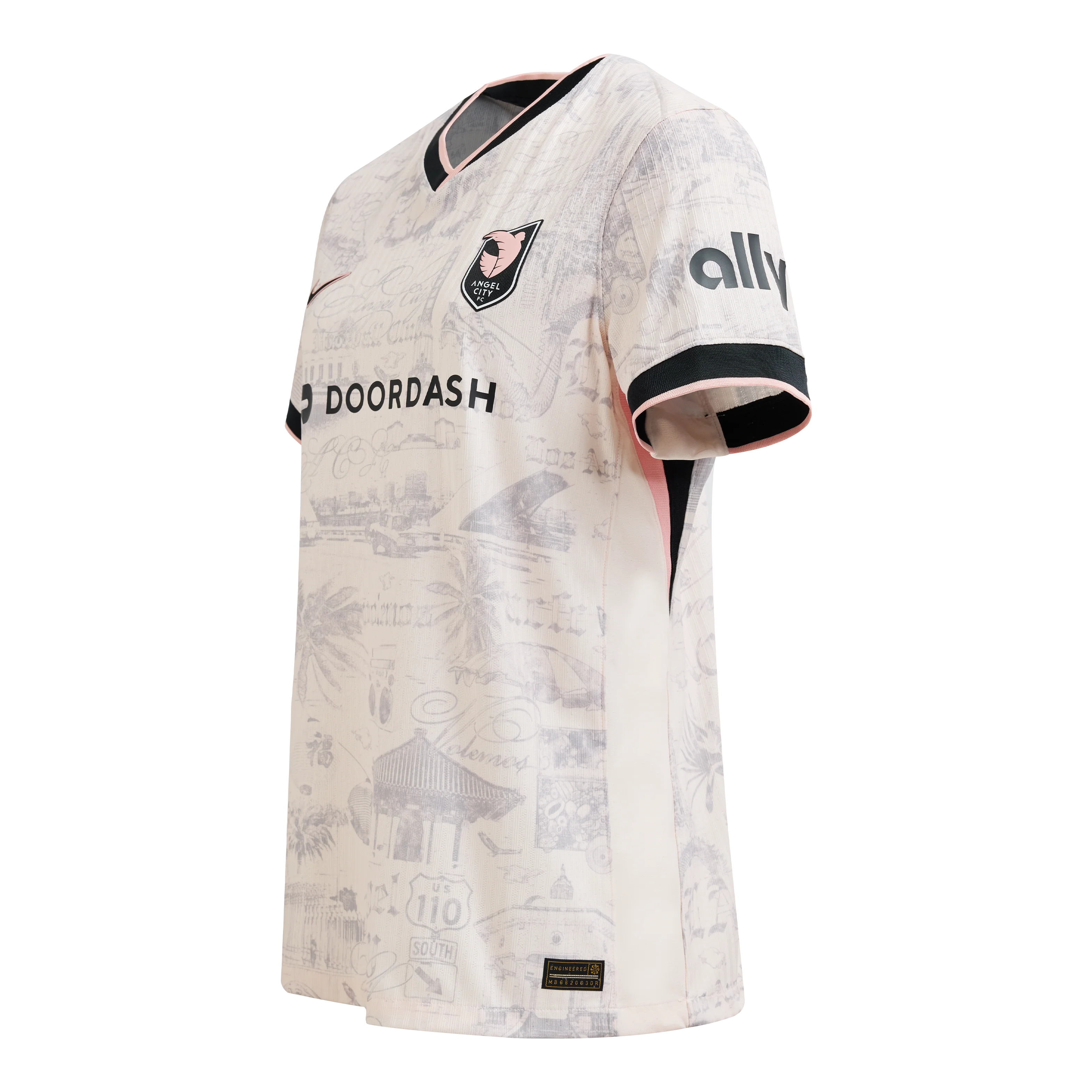 2025 Women's Angel City FC NWSL Light Pink Los Angeles Secondary Authentic Customizable Jersey - Image 2
