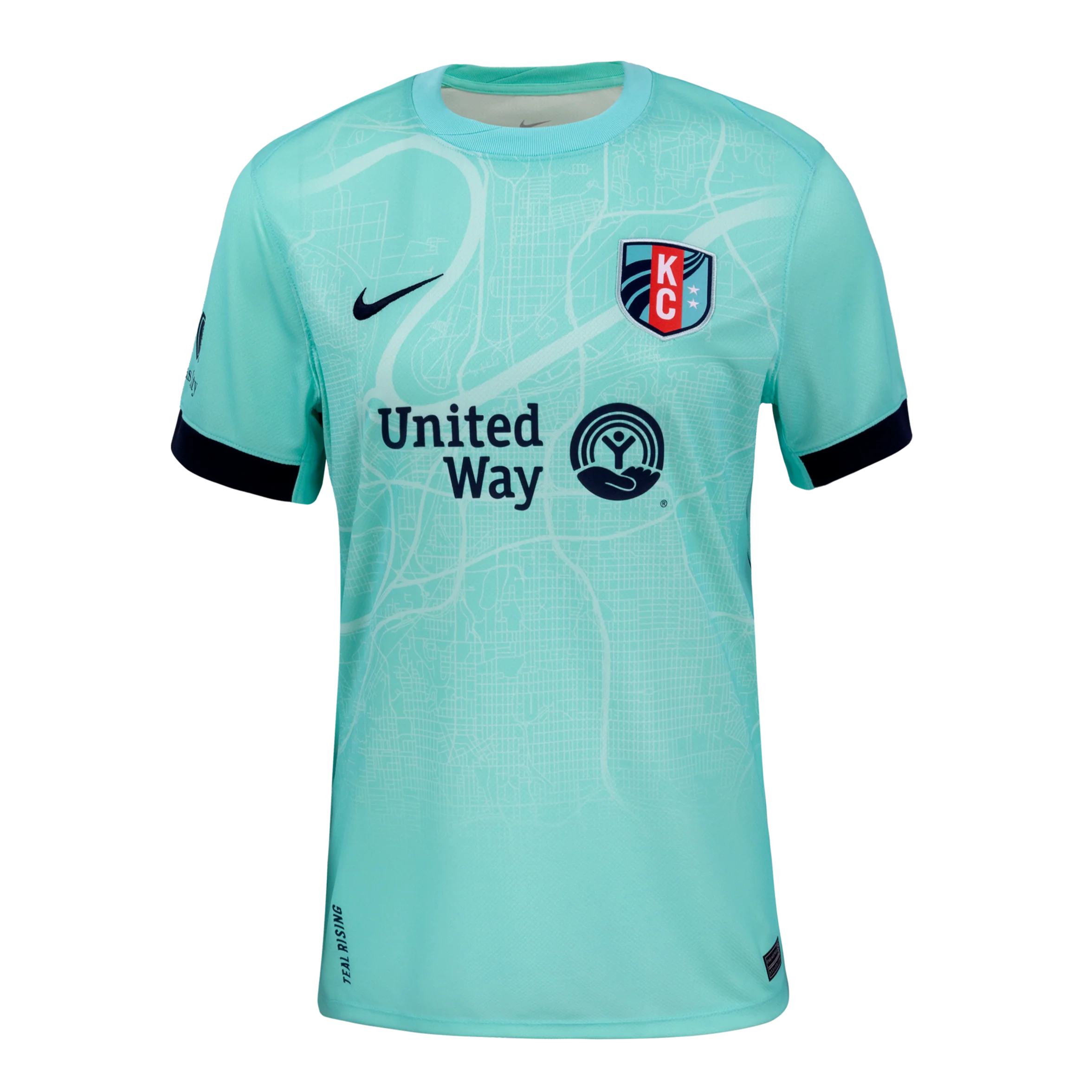 2025 Women's KC Current Nike Teal Secondary Replica Customizable Jersey