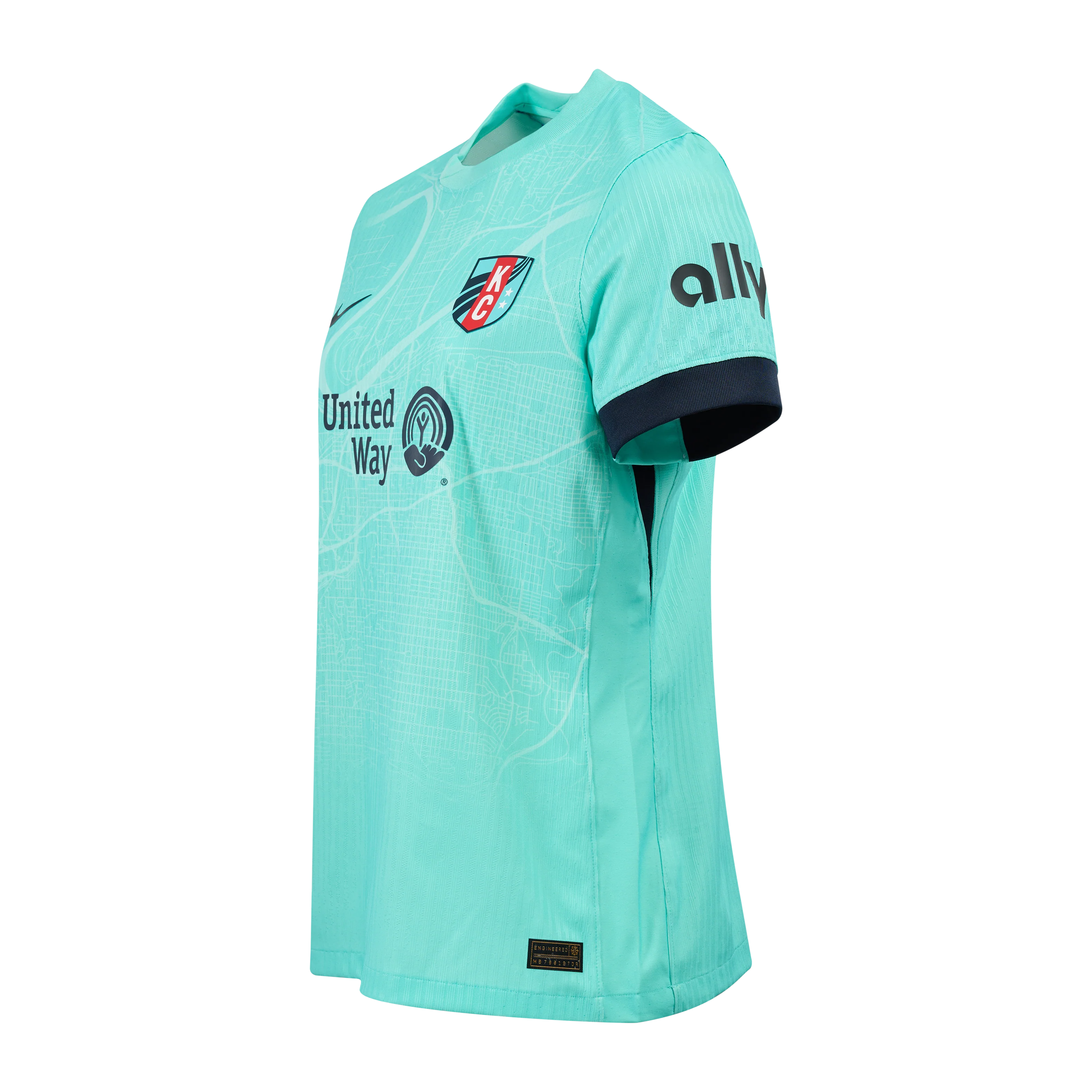 2025 Women's KC Current NWSL Teal Town Secondary Authentic Customizable Jersey - Image 3