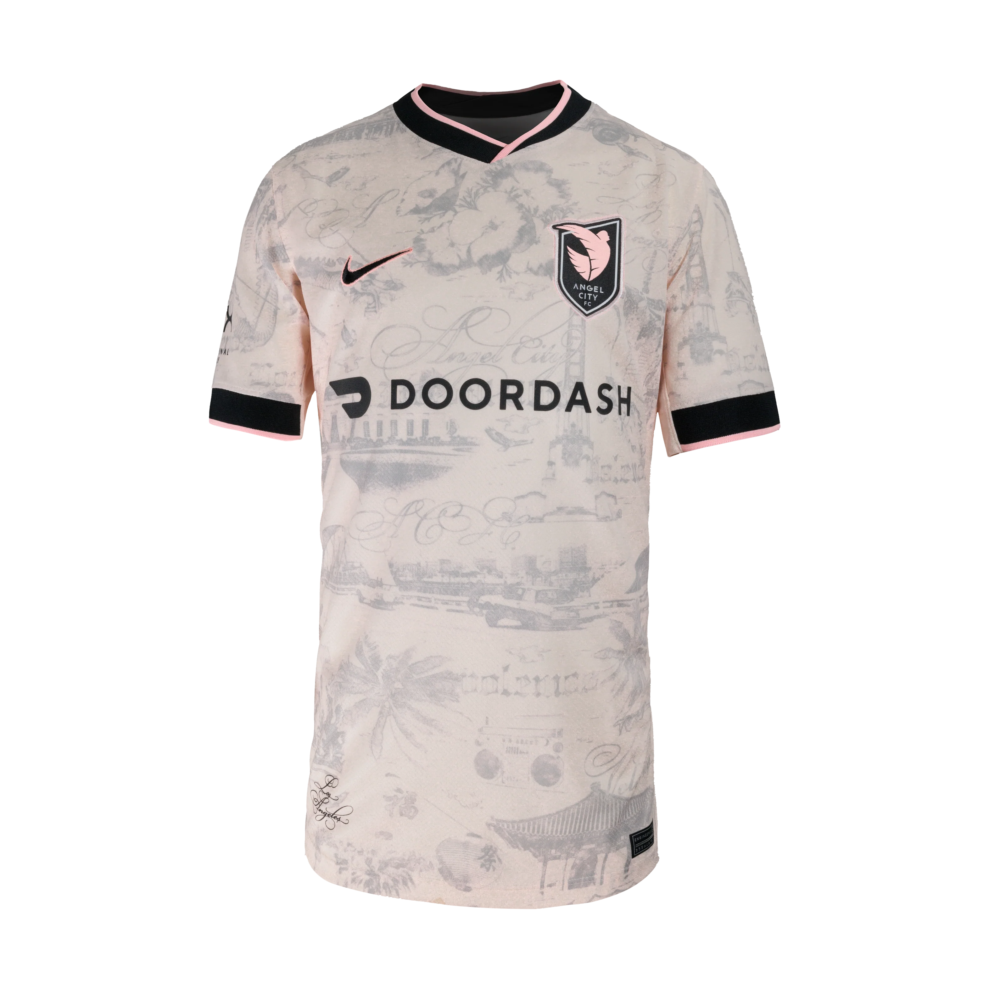 2025 Youth Angel City FC Nike Light Pink Los Angeles Secondary Replica Customizable Jersey
