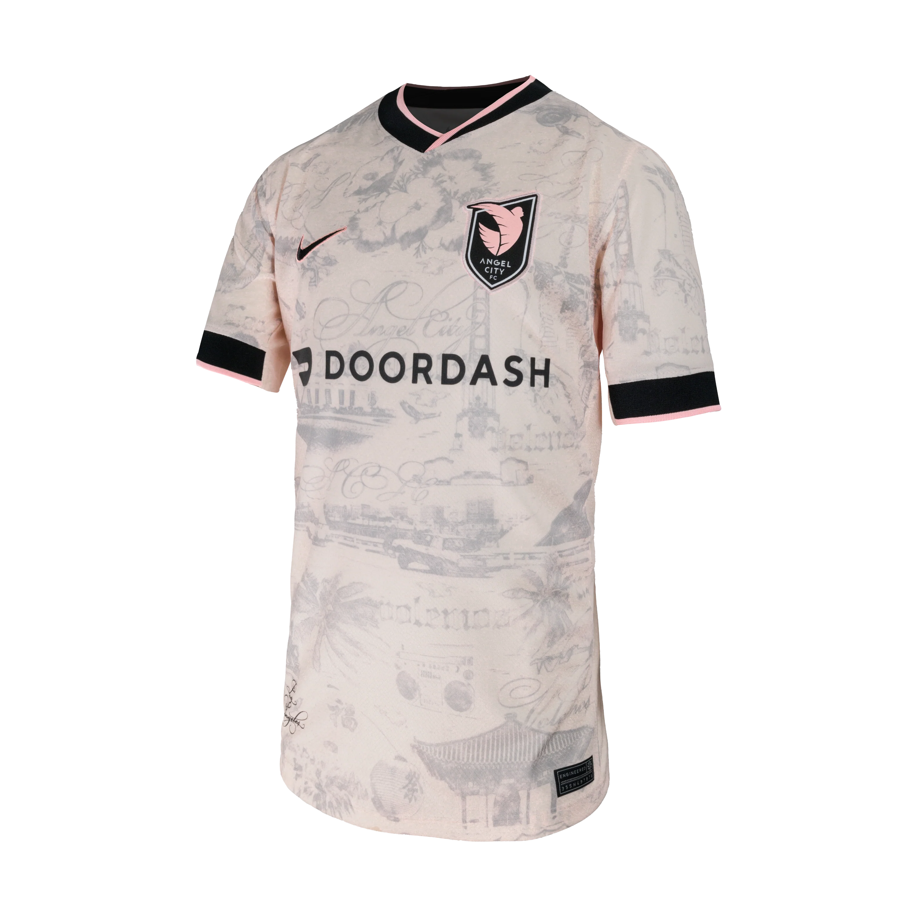 2025 Youth Angel City FC Nike Light Pink Los Angeles Secondary Replica Customizable Jersey - Image 2