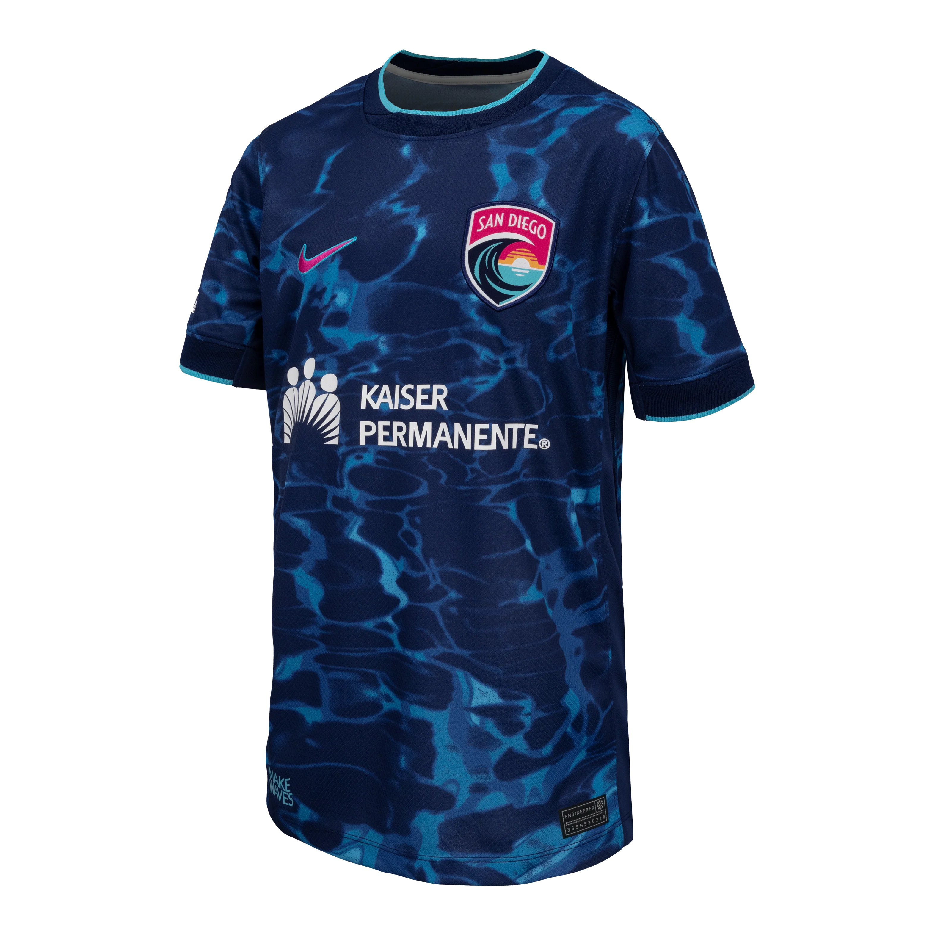 2025 Youth San Diego Wave Nike Blue Altamar Secondary Replica Customizable Jersey - Image 3