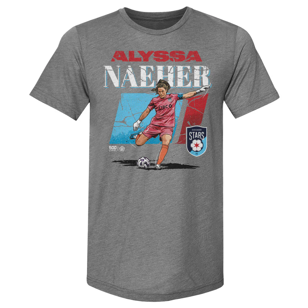 Unisex Chicago Stars Alyssa Naeher Cracked Number Premium Tee - Image 2