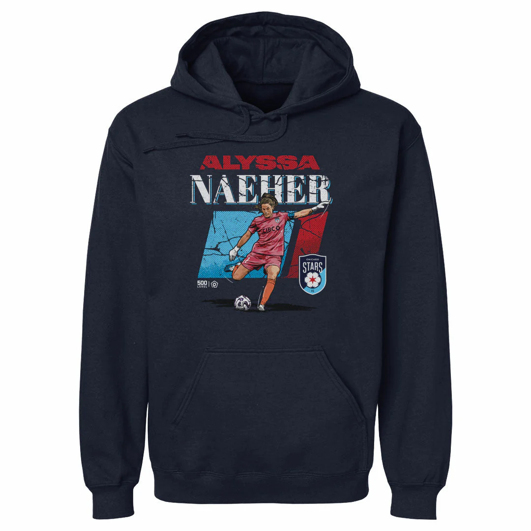 Unisex Chicago Stars Alyssa Naeher Cracked Number Hoodie - Image 2