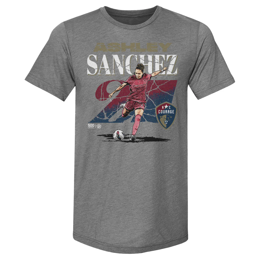 Unisex North Carolina Courage Ashley Sanchez Cracked Number Premium Tee