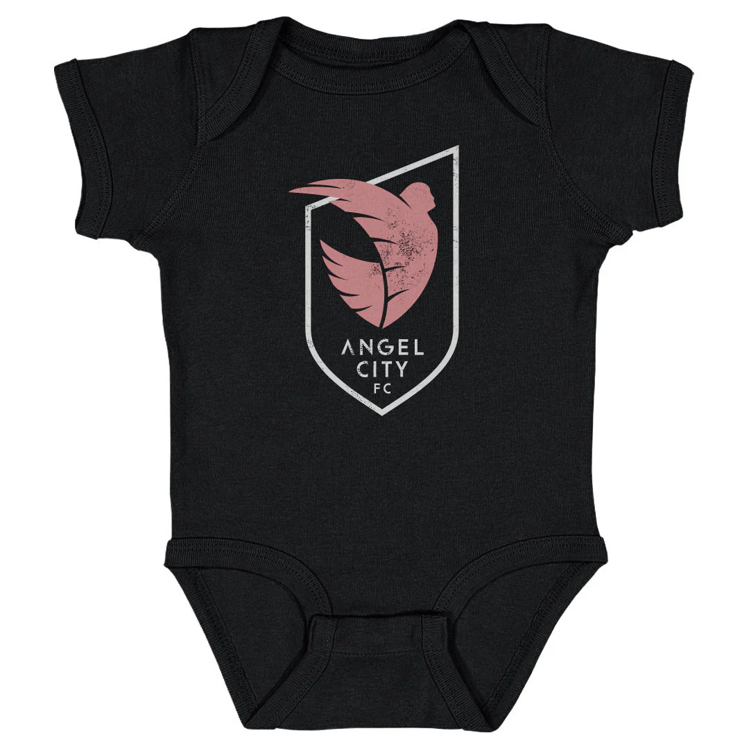 Infant Angel City FC Black Vintage Primary Logo Onesie