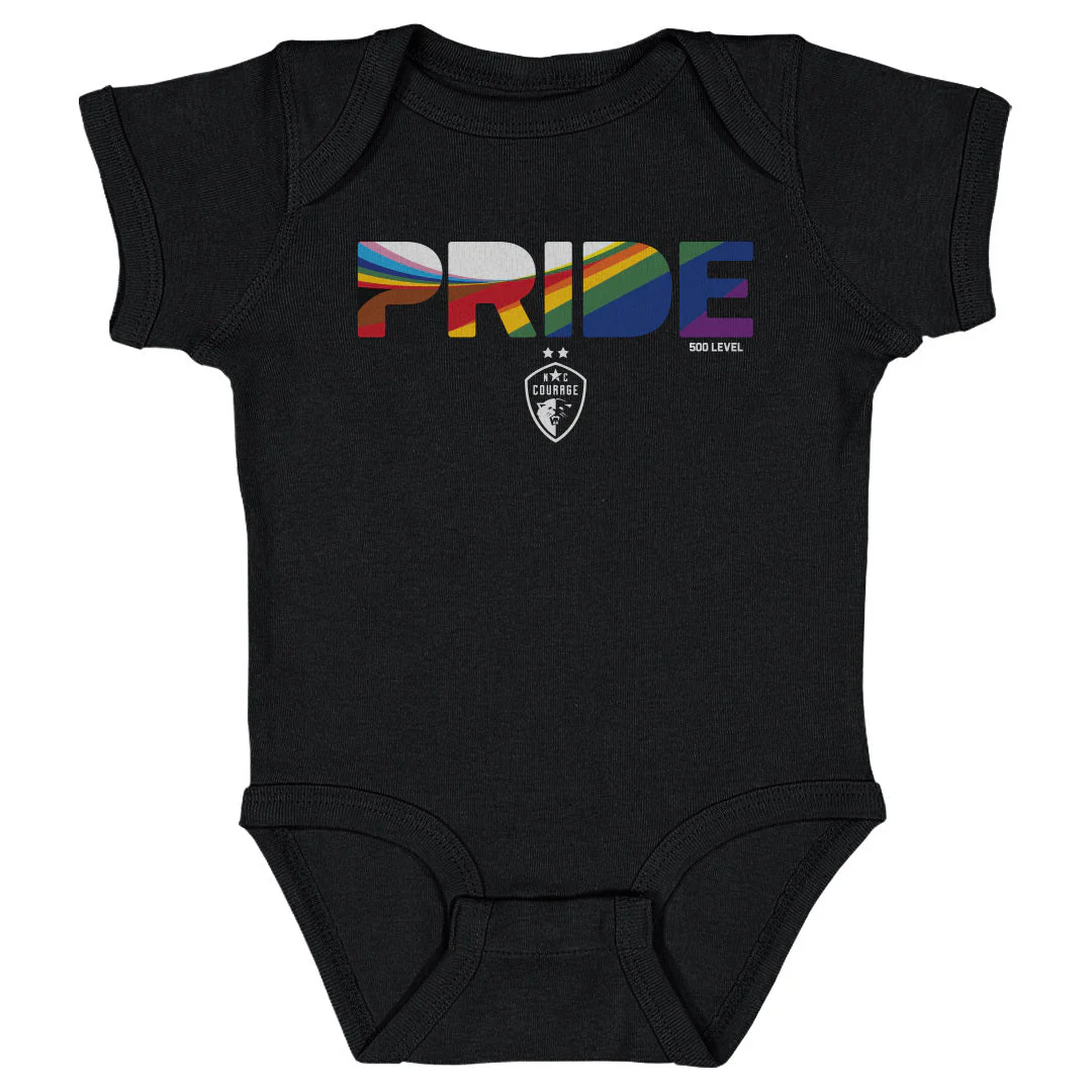 Infant NC Courage 2025 Pride Stripes Onesie