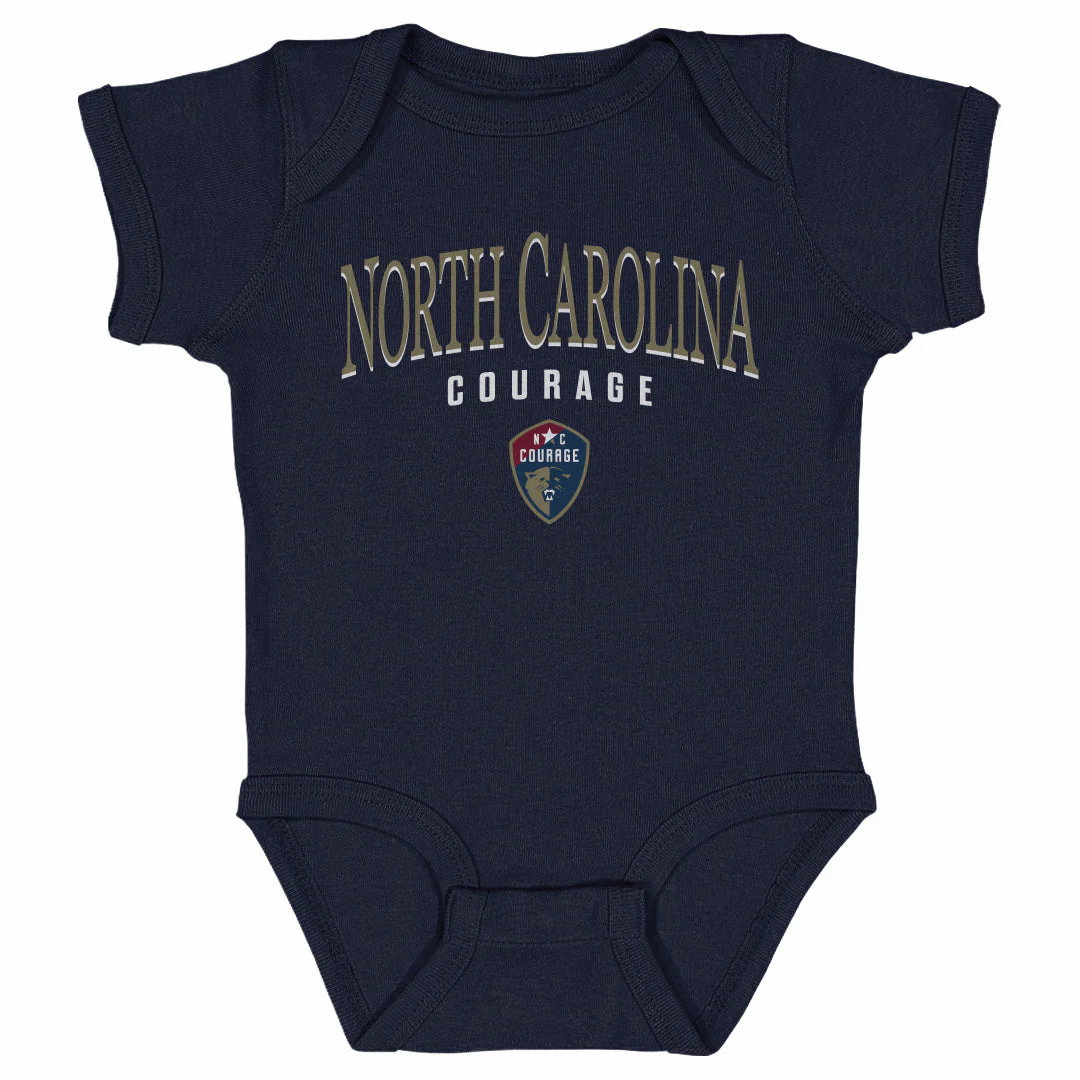 Infant NC Courage Navy Arched Wordmark Onesie