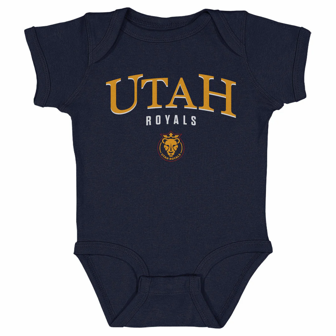 Infant Utah Royals Arched Wordmark Navy Onesie