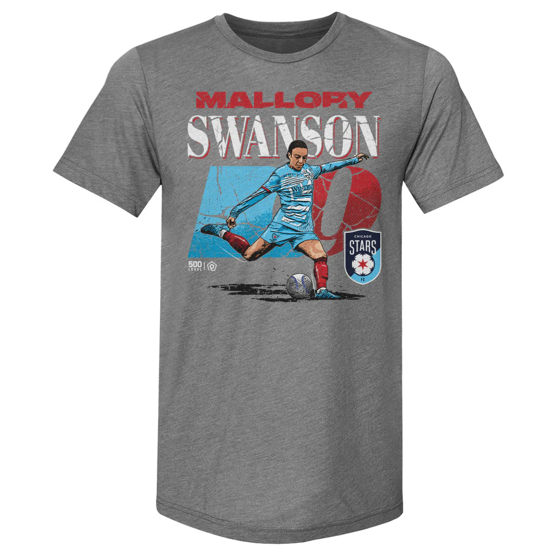Unisex Chicago Stars Mallory Swanson Cracked Number Premium Tee - Image 2