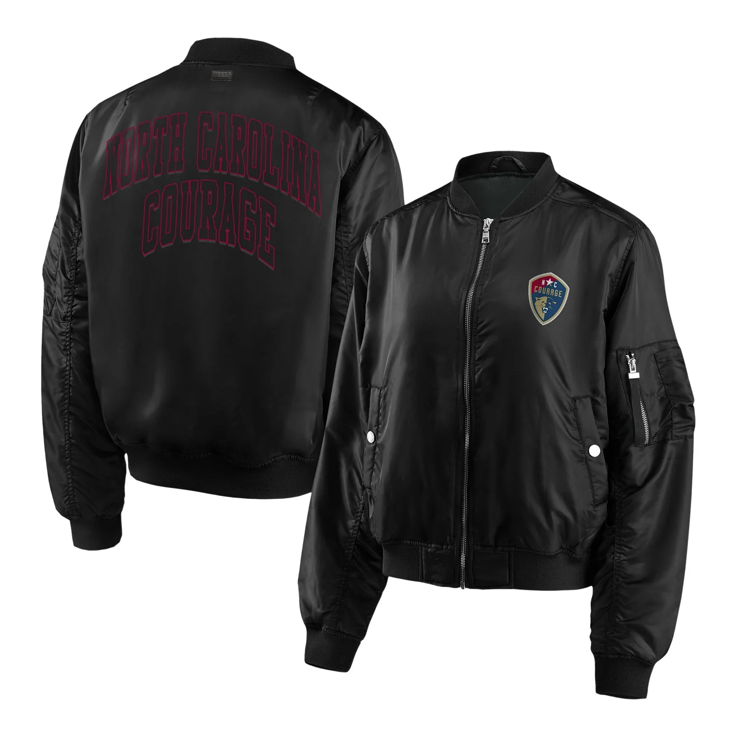 Women's NC Courage WEAR Black Bomber Jacket