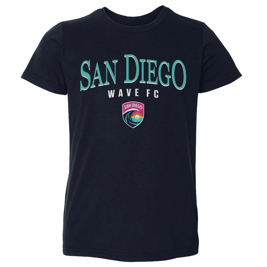 Toddler San Diego Wave Navy Arched Wordmark Tee
