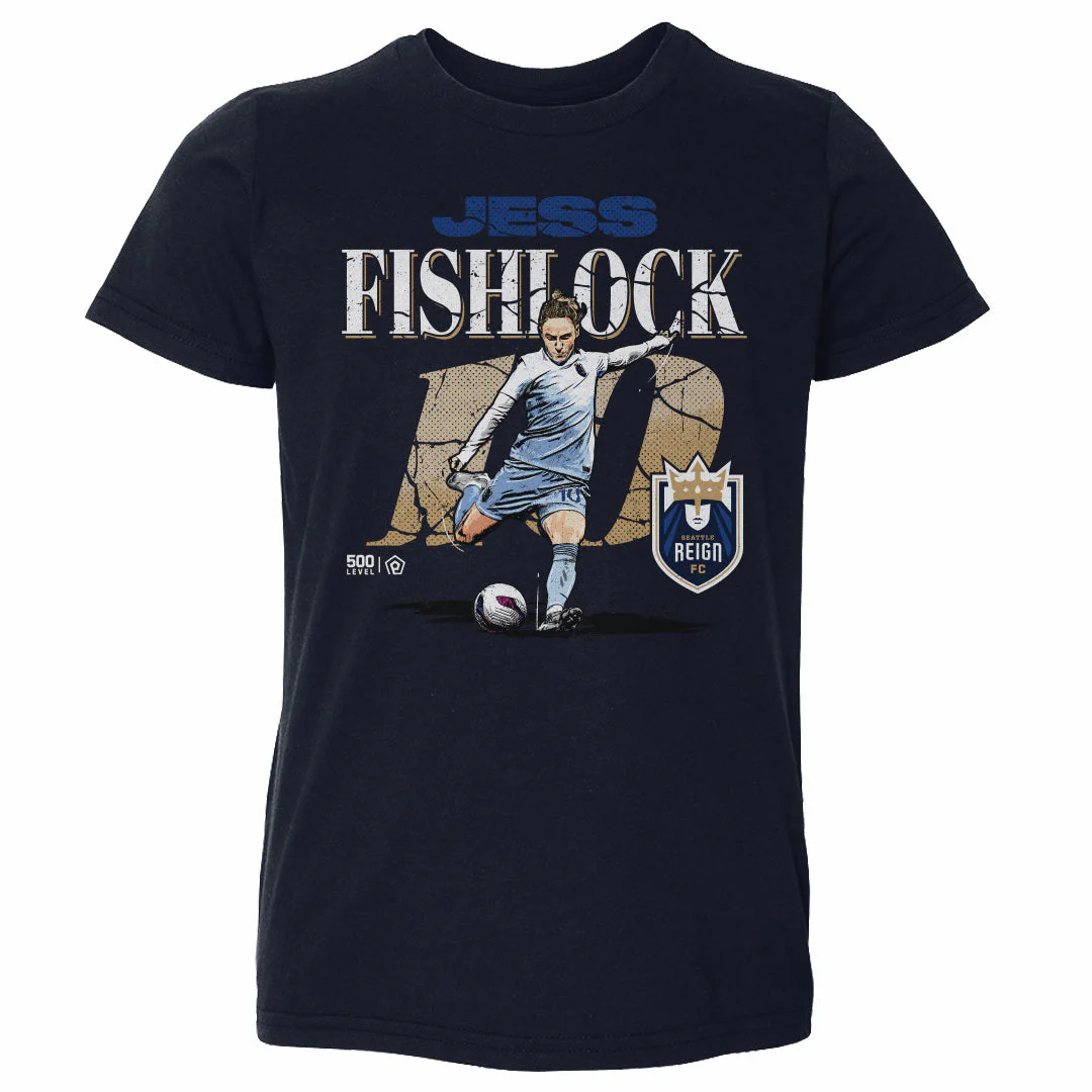 Toddler Seattle Reign FC Navy Jess Fishlock Cracked Number Tee