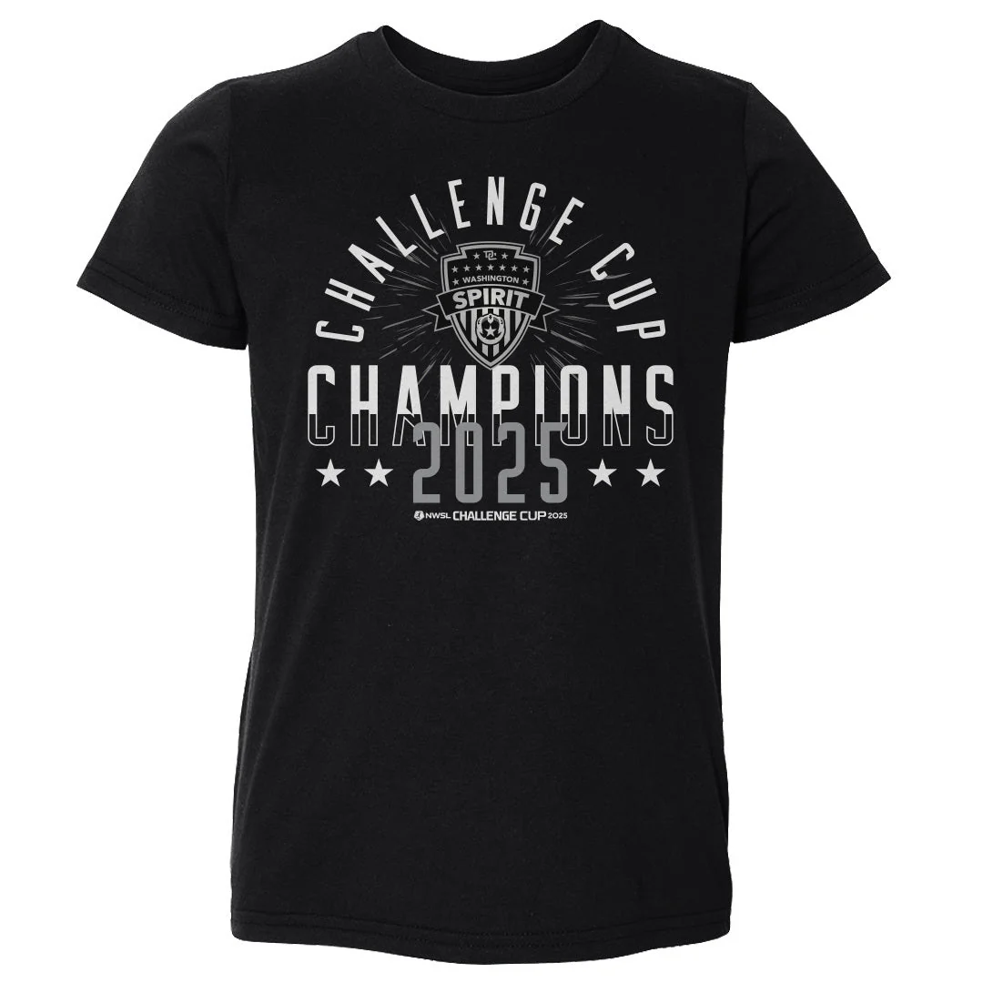 Toddler Washington Spirit Black NWSL Challenge Cup Champions 2025 Tee