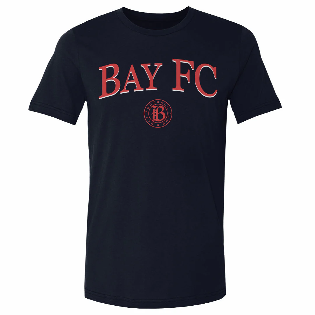 Unisex Bay FC Navy Arched Wordmark Tee