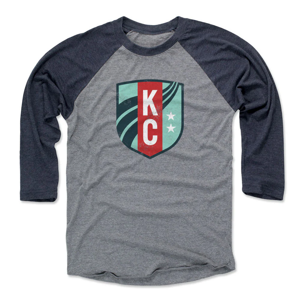 Unisex KC Current Gray Vintage Primary Logo Raglan