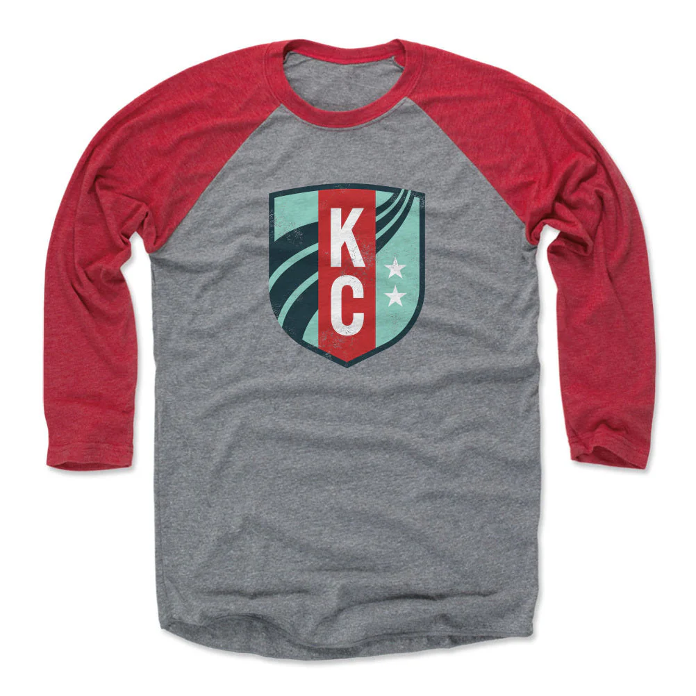 Unisex KC Current Gray Vintage Primary Logo Raglan - Image 2