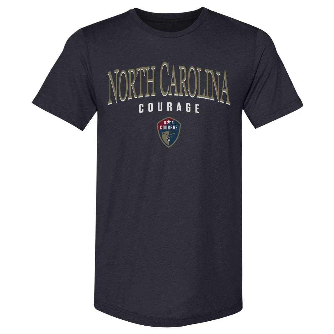 Unisex NC Courage Navy Arched Wordmark Slim-Fit Tee