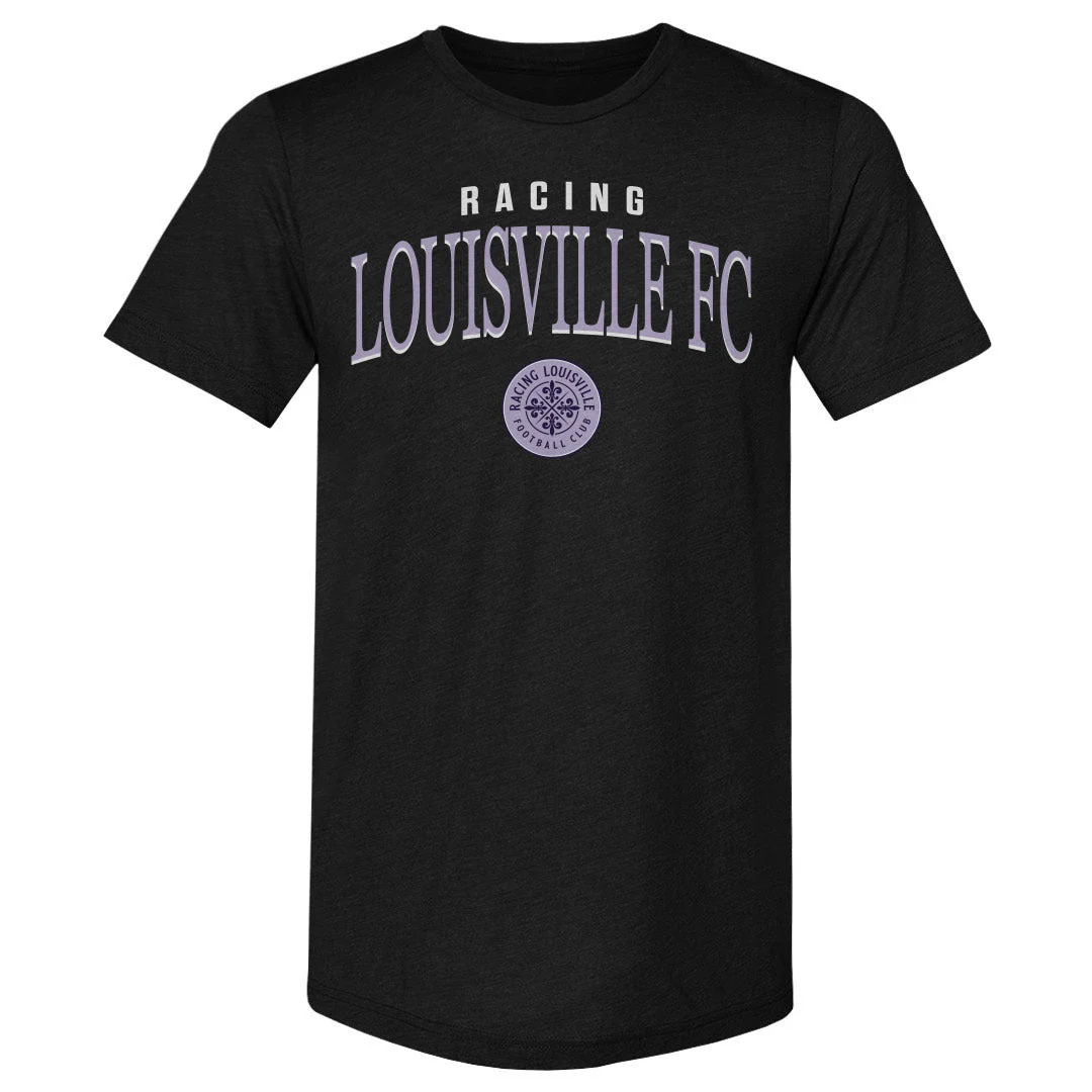 Unisex Racing Louisville Black Arched Wordmark Slim-Fit Tee