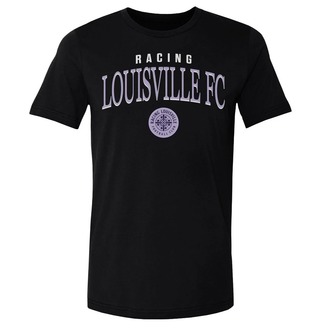 Unisex Racing Louisville Black Arched Wordmark Tee