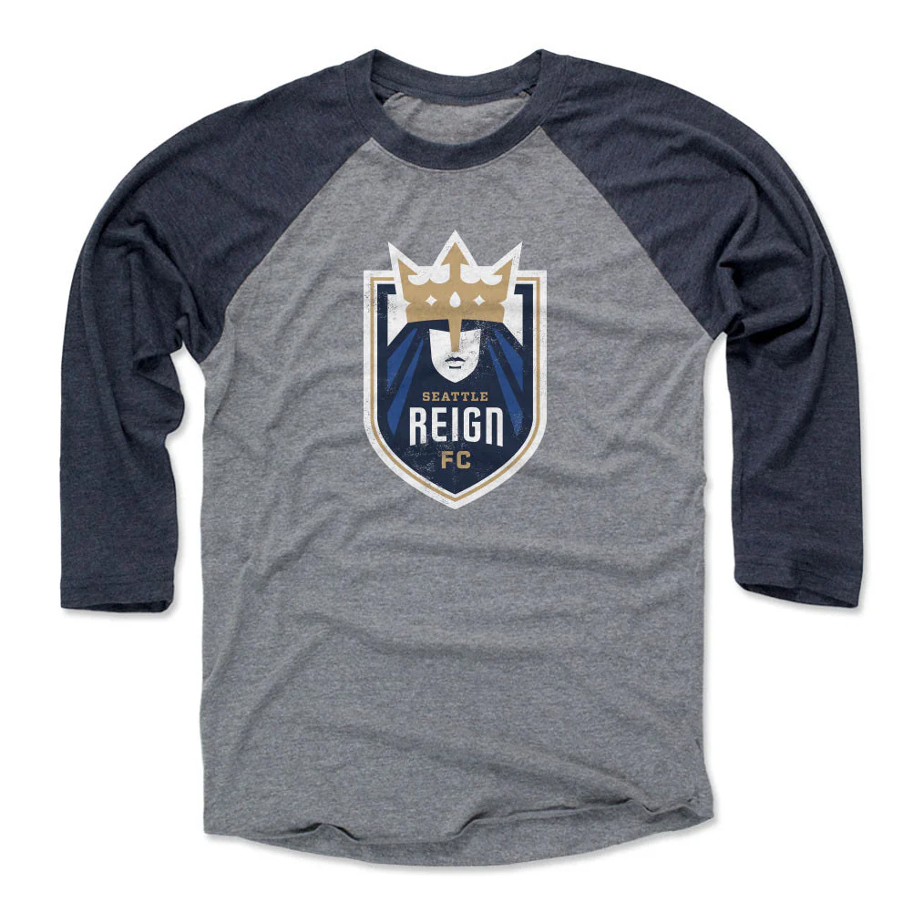 Unisex Seattle Reign FC Gray Vintage Primary Logo Raglan - Image 2