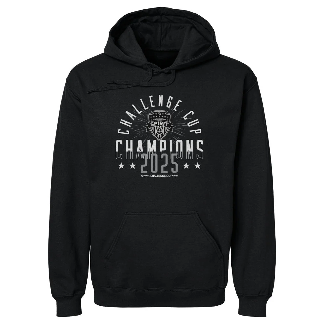 Unisex Washington Spirit Black NWSL Challenge Cup Champions 2025 Hoodie