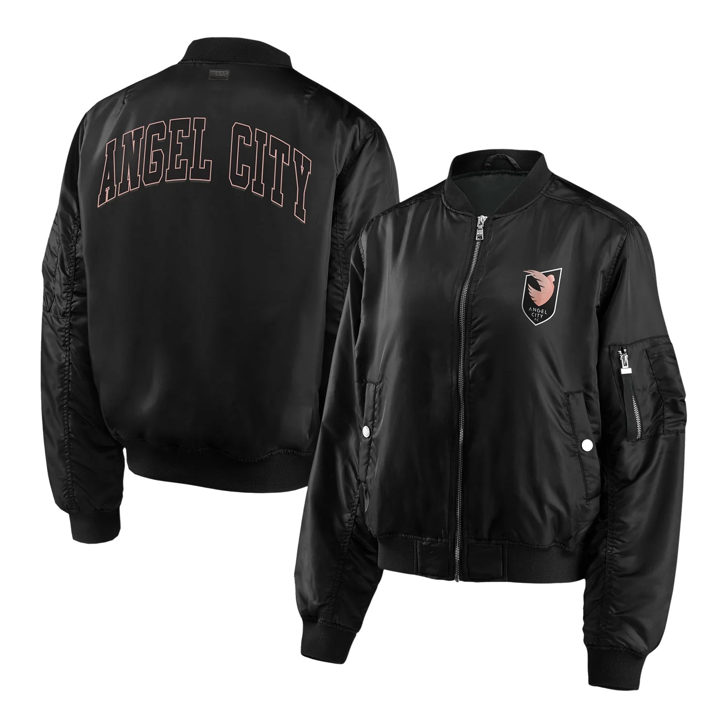 Women's Angel City FC WEAR Black Bomber Jacket