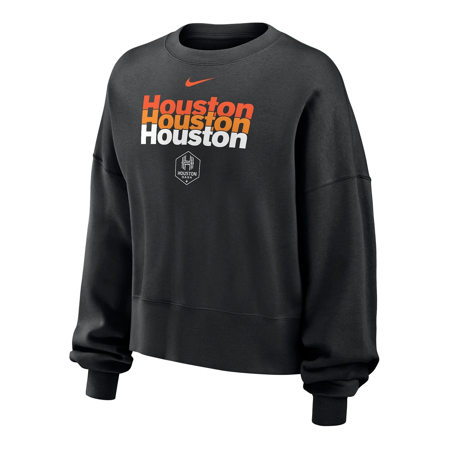 Women's Houston Dash Nike Black Statement Crewneck