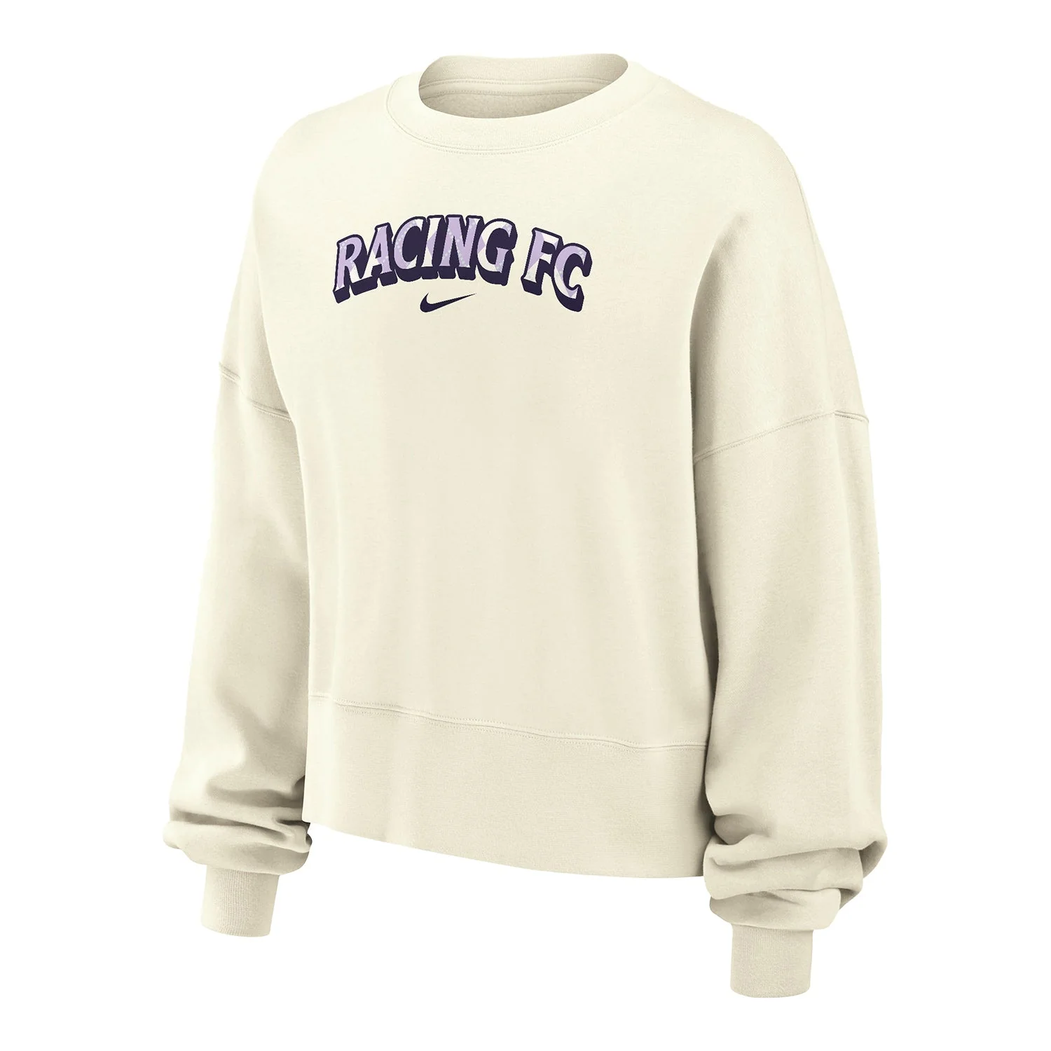 Women's Racing Louisville Nike Off-White Status Cropped Crewneck