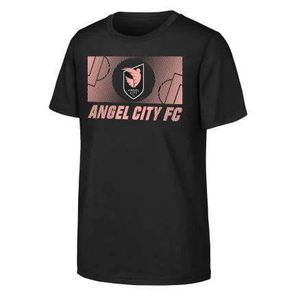 Youth Angel City FC Black Full Pitch Tee
