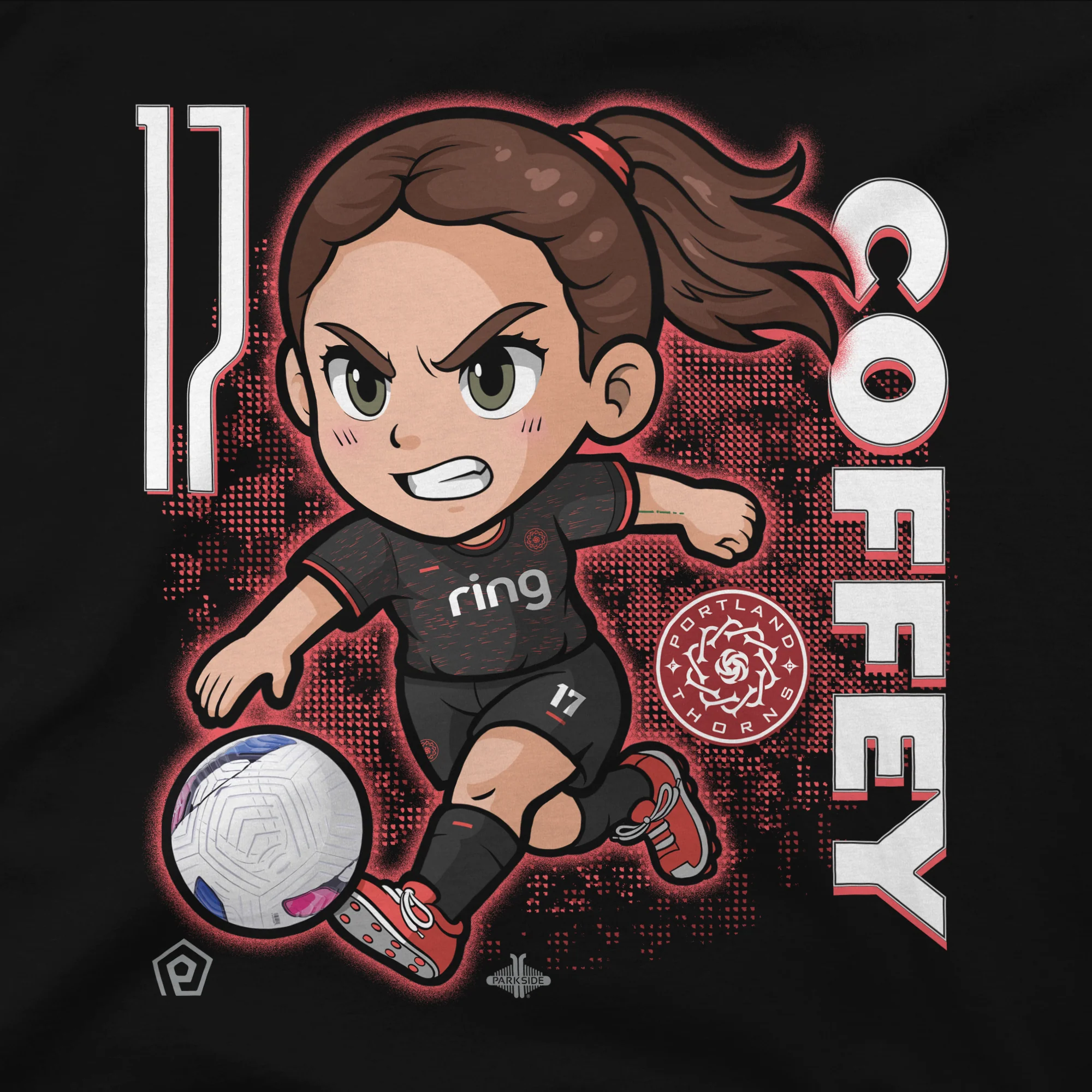 Unisex Portland Thorns Sam Coffey Chibi Tee - Image 3